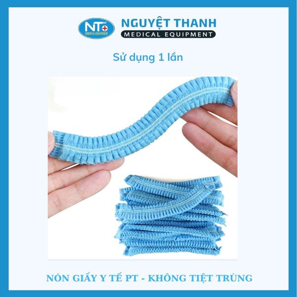 Nón y tế trùm đầu màu xanh PT (nón giấy) 100c/g