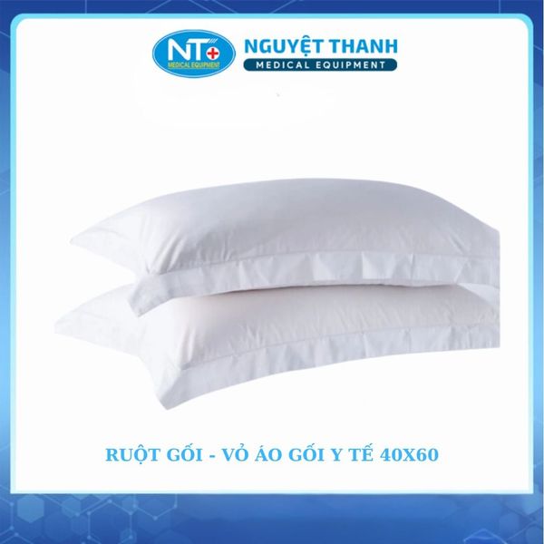 Bộ Ruột Gối Và Vỏ Áo Gối Y Tế 40x60cm