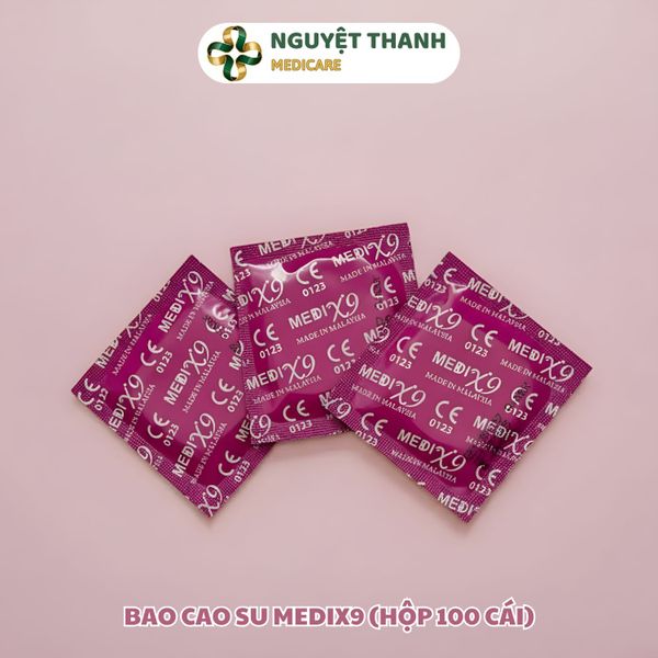 Bao Cao Su Medix9 Hộp 100 Cái Siêu Mỏng Chất Bôi Trơn Tự Nhiên