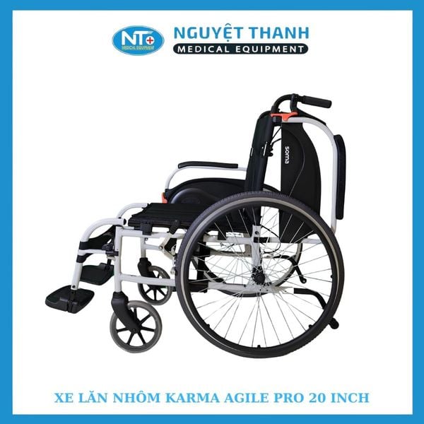 Xe lăn nhôm cao cấp Karma Agile Pro ghế rộng 20 inch