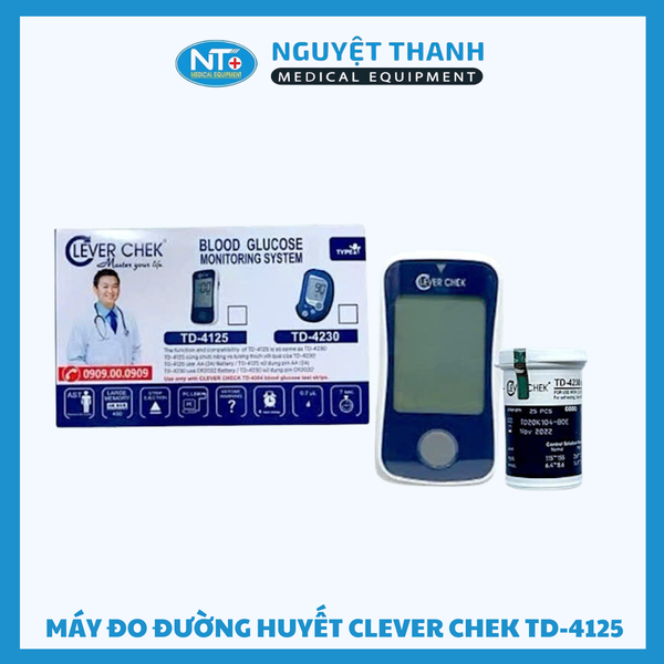 Máy Đo Đường Huyết Clever Chek TD-4125 Chính Hãng, Công Nghệ Đức