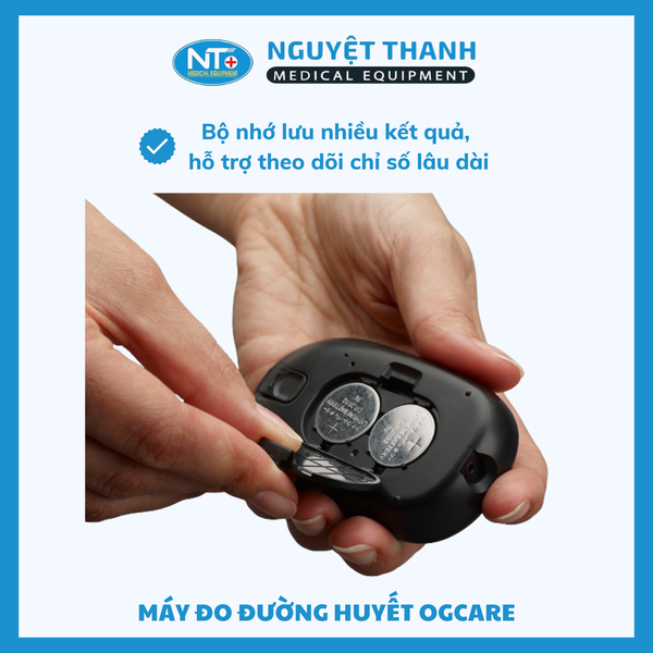 Máy Đo Đường Huyết OGCare Chính Hãng Italia, Tự Động Nhận Mã Que