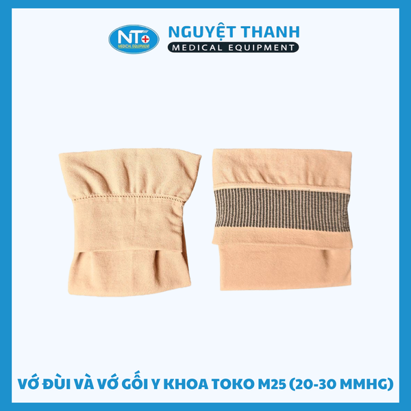 Vớ Đùi Và Vớ Gối Y Khoa Toko M25 (20-30 mmHg) - Hỗ Trợ Điều Trị Suy Giãn Tĩnh Mạch Nhật Bản - 1 Đôi/ Hộp