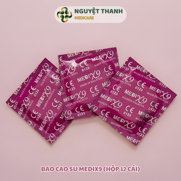 Bao Cao Su MEDIX9 1 Hộp 12 Cái Siêu Mỏng Công Nghệ Malaysia Chính Hãng