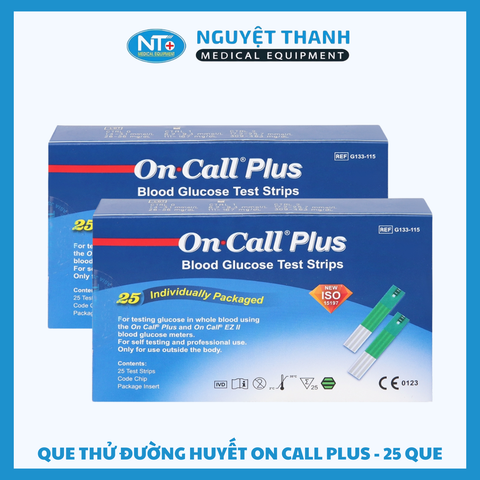 Que Thử Đường Huyết Acon On Call Plus, 25 Que/ Hộp