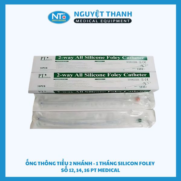 Ống thông tiểu 2 nhánh 1 tháng Silicon (Foley) số 16 PT