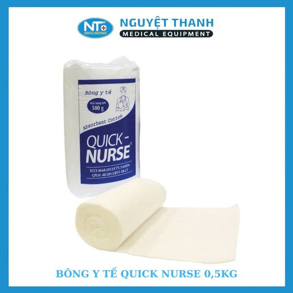 Bông Y Tế Quick Nurse 1kg - 100% Cotton Tinh Khiết Giá Tốt