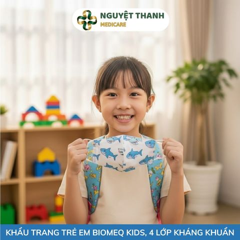 Khẩu Trang Y Tế Biomeq Mask+ Kid 4 Lớp Kháng Khuẩn Cho Bé