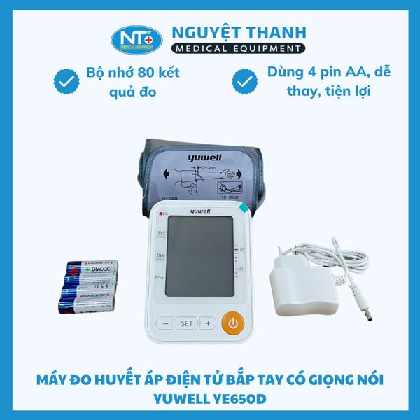 Máy Đo Huyết Áp Điện Tử Bắp Tay Yuwell YE650D
