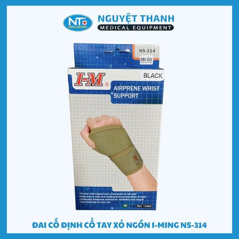 Đai cổ tay xỏ ngón I-Ming NS 314 màu đen
