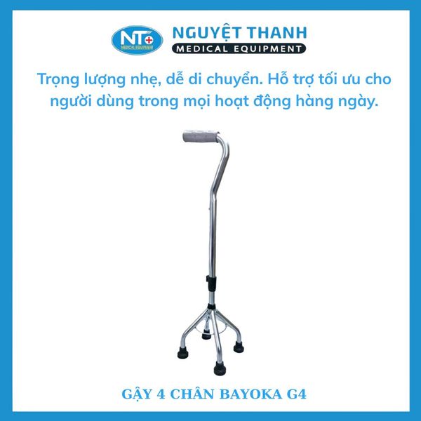 Gậy 4 Chân Cao Inox Bayoka G4