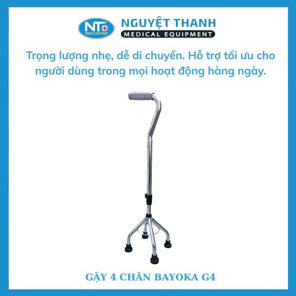 Gậy 4 Chân Cao Inox Bayoka G4