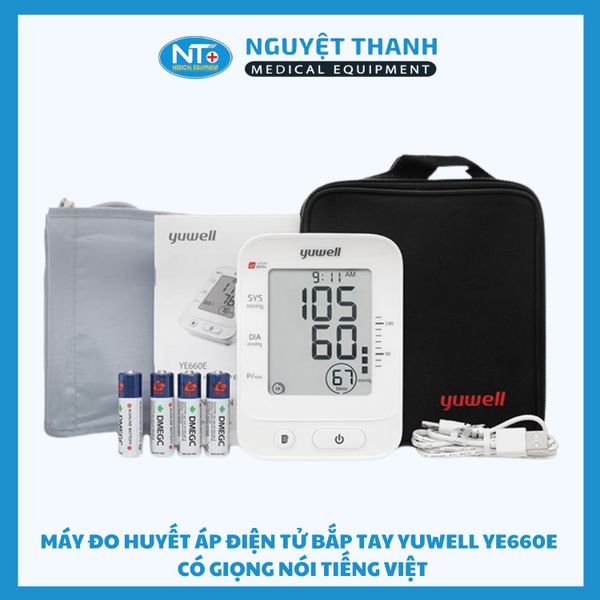 Máy Đo Huyết Áp Giọng Nói Tiếng Việt Yuwell YE660E
