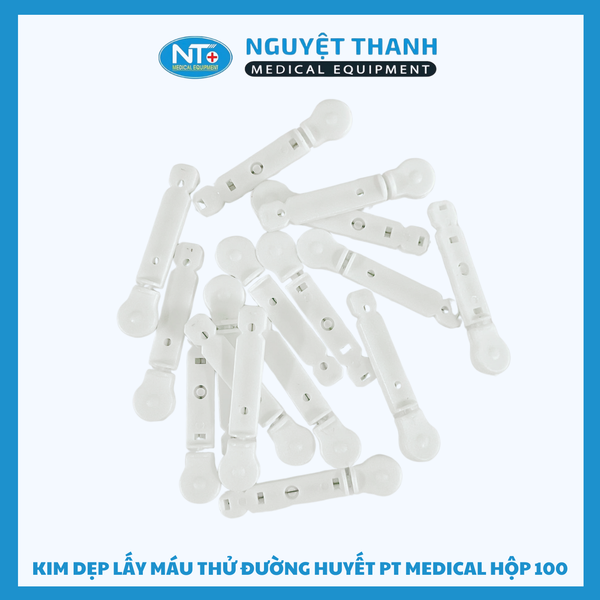 Kim Dẹp Lấy Máu Thử Đường Huyết PT Medical Chính Hãng, 30G Ít Đau