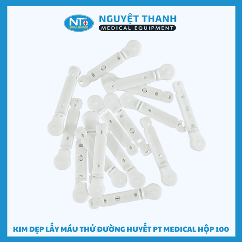 Kim Dẹp Lấy Máu Thử Đường Huyết PT Medical Chính Hãng, 30G Ít Đau