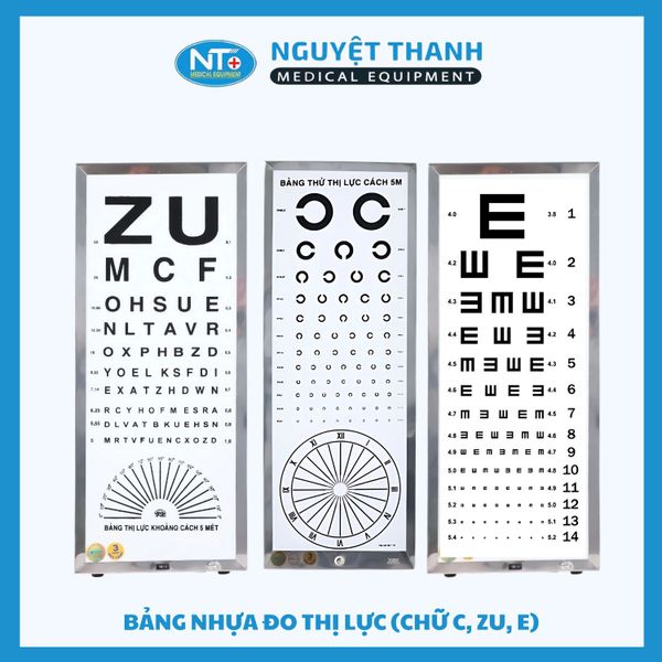 Bảng Nhựa Đo Thị Lực TNE (Chữ C, Chữ ZU)