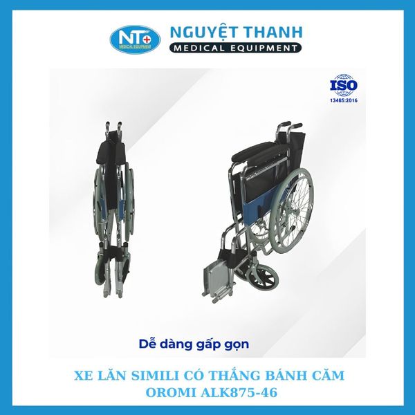 Xe lăn simili có thắng, bánh căm Oromi ALK875-46