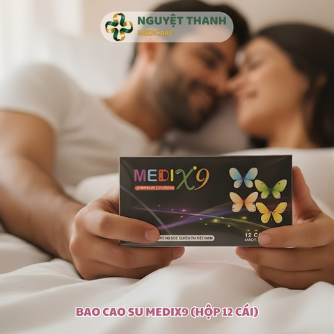 Bao Cao Su MEDIX9 1 Hộp 12 Cái Siêu Mỏng Công Nghệ Malaysia Chính Hãng