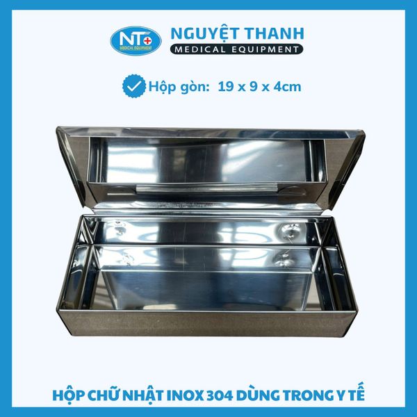 Hộp Chữ Nhật Inox Nắp Liền Y Tế