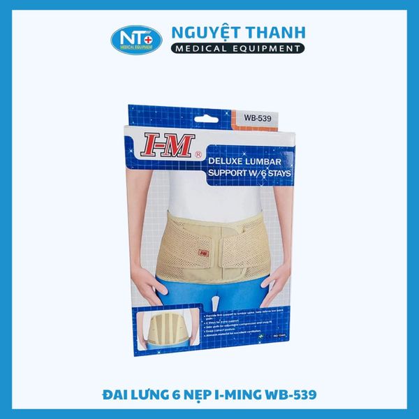 Đai lưng 6 nẹp I-Ming WB 539 size S màu kem