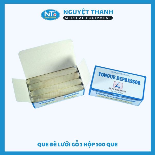 1 HỘP (100 QUE) Đè lưỡi gỗ không tiệt trùng BL