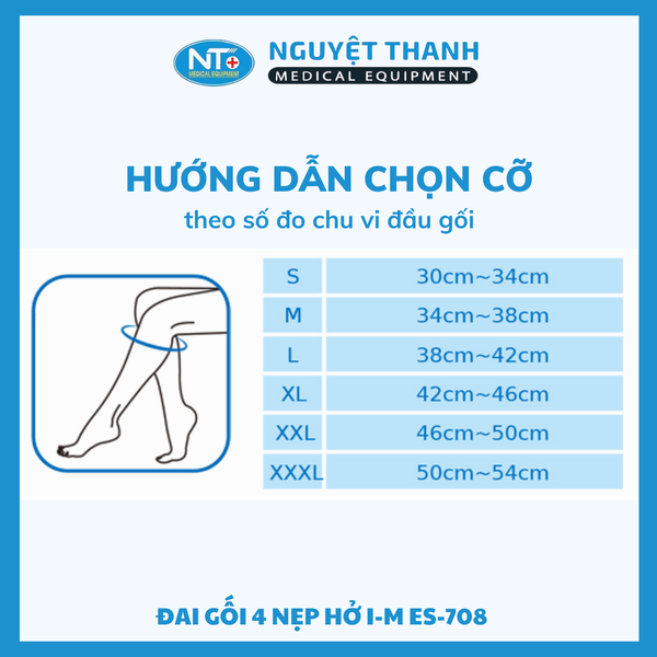 Đai Gối 4 Nẹp Hở I-M ES-708