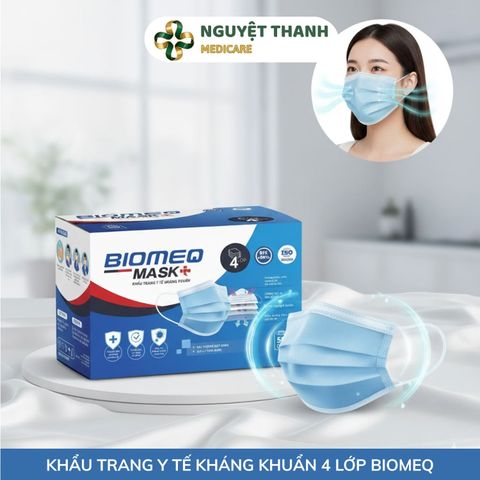 Khẩu Trang Y Tế Kháng Khuẩn 4 Lớp BIOMEQ MASK+ (Hộp 50 Cái)