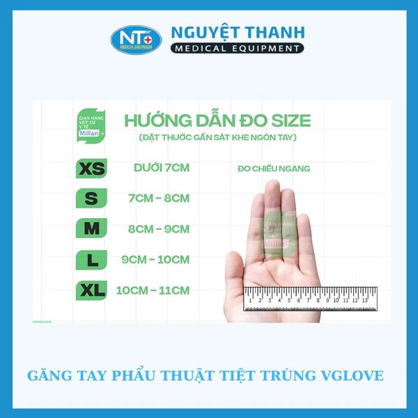 Găng tay phẫu thuật tiệt trùng Vglove 7.5 (Đôi)