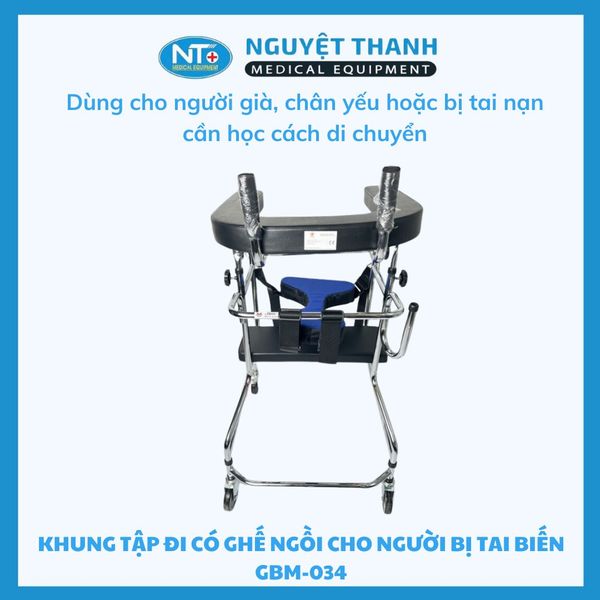 Khung tập đi có ghế ngồi cho người bị tai biến GBM-034