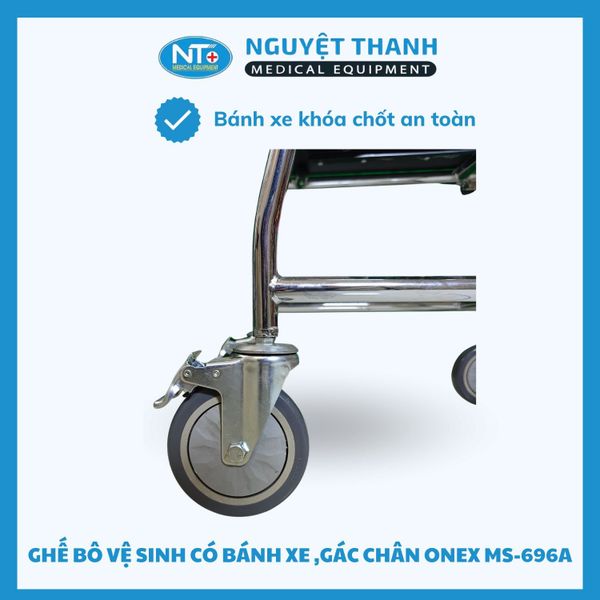 Ghế bô vuông, có bánh xe, có gác chân One-X MS 696A