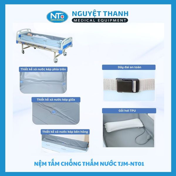 Nệm tắm chống thấm nước TJM-NT01 - M (187x68x20cm)