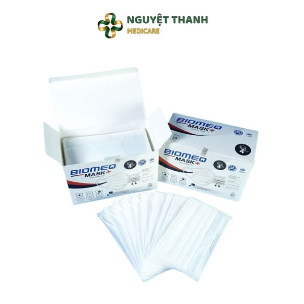 Khẩu Trang Y Tế Kháng Khuẩn 4 Lớp BIOMEQ MASK+ (Hộp 50 Cái)