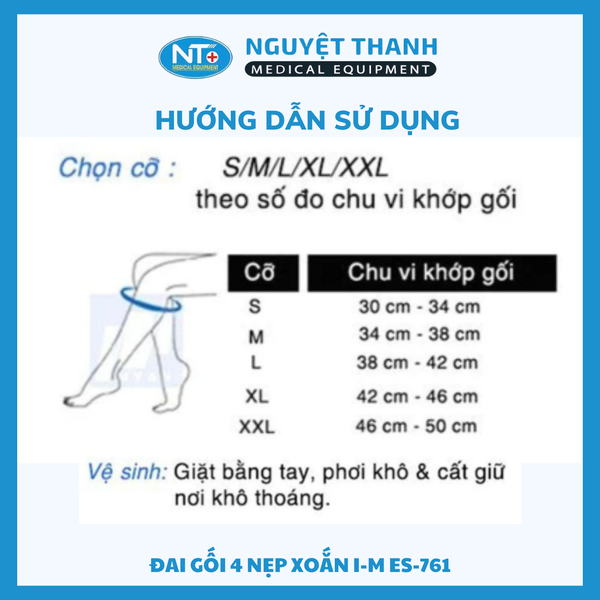 Đai Gối 4 Nẹp Xoắn I-M ES-761