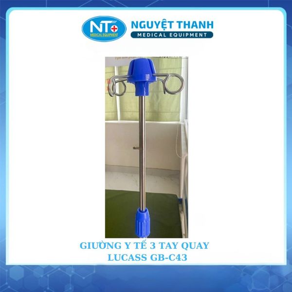 Giường Bệnh Nhân 3 Tay Quay Có Bô Lucass GB-C43 (2 tay quay + 1 cần gạt)