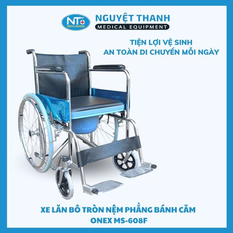 Xe Lăn Bô Tròn, Bô Tròn Nệm Phẳng Bánh Căm One-X MS-608 F
