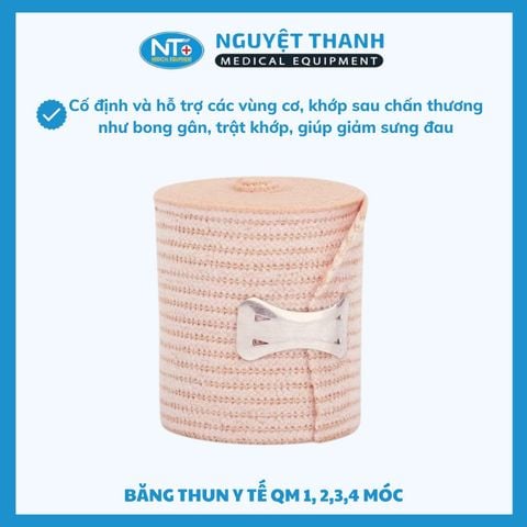 Băng Thun Y Tế QM Elastic Bandage 1, 2, 3, 4 Móc