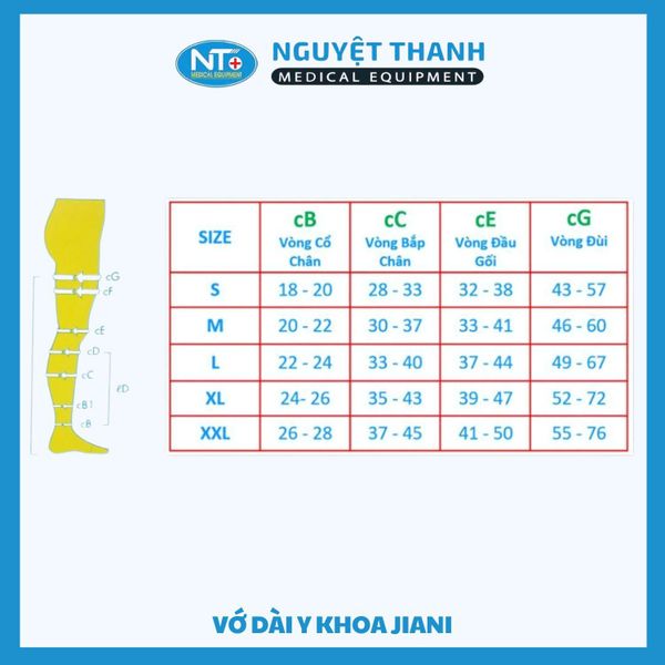 Vớ Dài Y Khoa Jiani Ý - Hỗ Trợ Điều Trị Suy Giãn Tĩnh Mạch