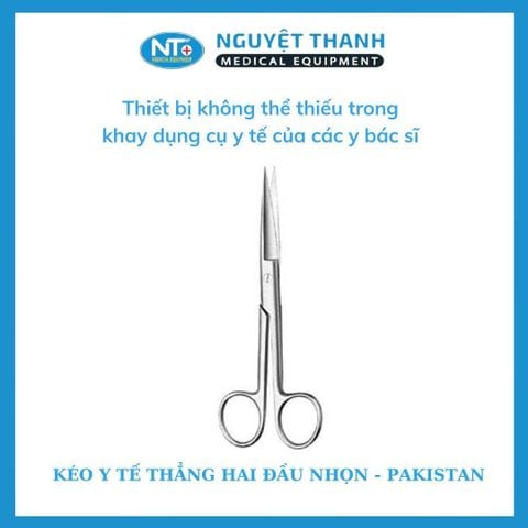 Kéo Y Tế Thẳng Hai Đầu Nhọn - PAKISTAN  (10, 12, 14, 16, 18, 20cm)