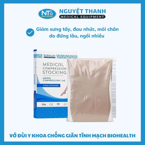 Vớ Đùi Y Khoa Biohealth Compression I AG - Hổ Trợ Suy Giãn Tĩnh Mạch - 1 Đôi/ Hộp