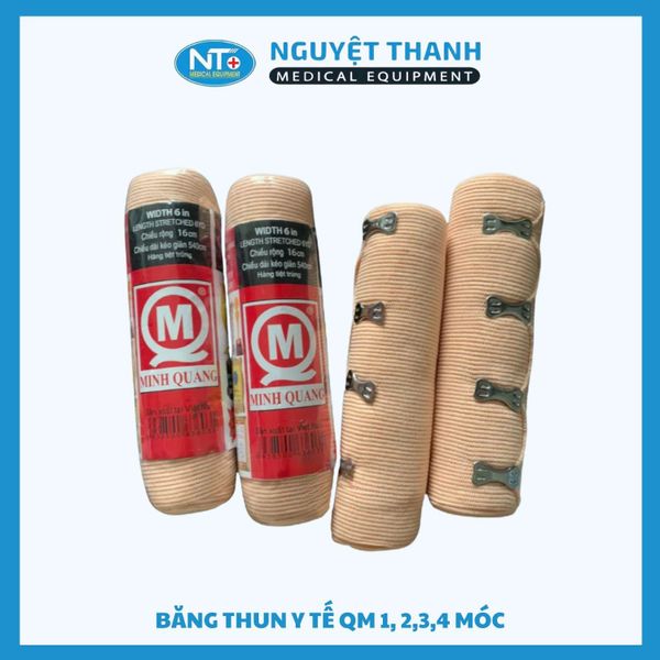 COMBO 2 Băng Thun Y Tế QM Elastic Bandage 1, 2, 3, 4 Móc