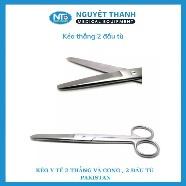 Kéo Y Tế Thẳng Và Cong, Hai Đầu Tù - PAKISTAN ( 14,16,18 cm )