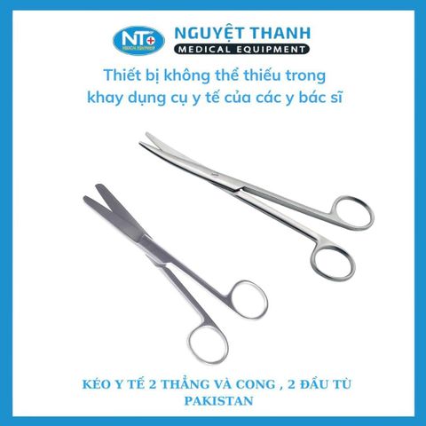 Kéo Y Tế Thẳng Và Cong, Hai Đầu Tù - PAKISTAN ( 14,16,18 cm )