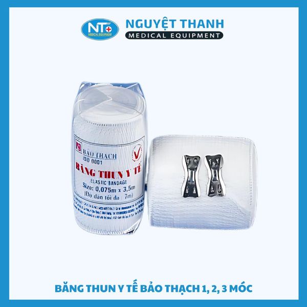 COMBO 2 Băng Thun Y Tế Bảo Thạch  1, 2, 3 Móc - Cố Định Hiệu Quả, An Toàn Cho Da