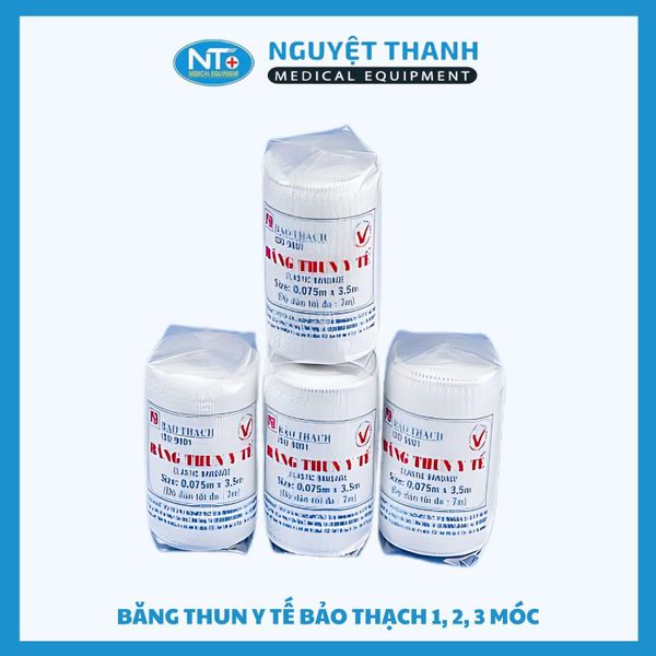 COMBO 2 Băng Thun Y Tế Bảo Thạch  1, 2, 3 Móc - Cố Định Hiệu Quả, An Toàn Cho Da