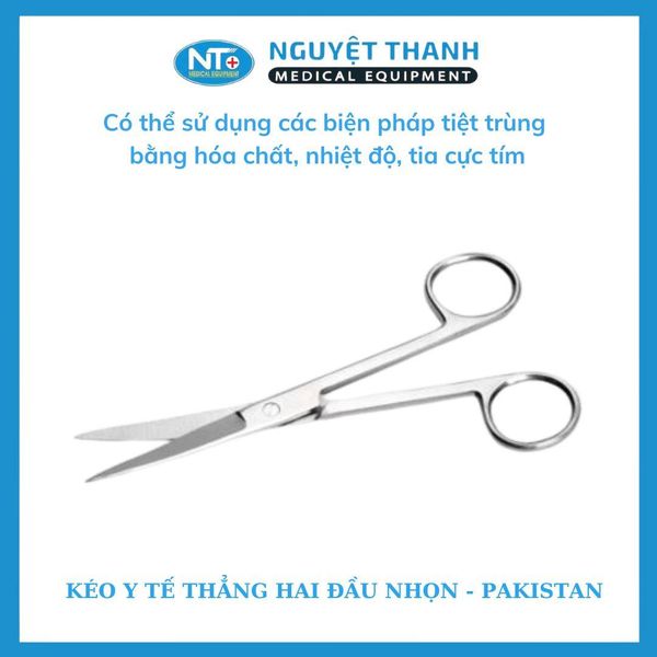 Kéo Y Tế Thẳng Hai Đầu Nhọn - PAKISTAN  (14, 16, 18, 20cm)