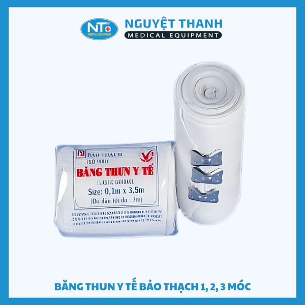 COMBO 2 Băng Thun Y Tế Bảo Thạch  1, 2, 3 Móc - Cố Định Hiệu Quả, An Toàn Cho Da
