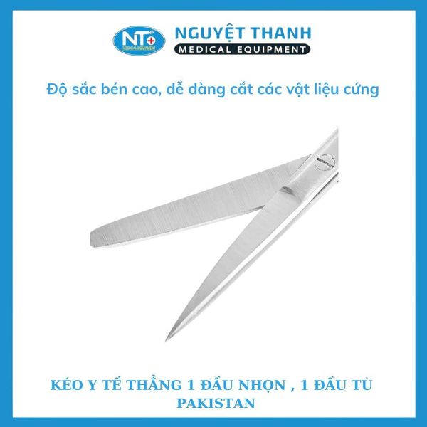 Kéo Y Tế Thẳng 1 Đầu Nhọn, 1 Đầu Tù - PAKISTAN (14,16,18,20cm)