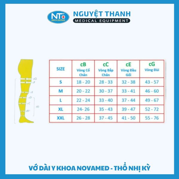 Vớ Dài Y Khoa Novamed Thổ Nhị Kỳ - 1 Cặp/ Hộp