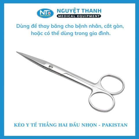 Kéo Y Tế Thẳng Hai Đầu Nhọn - PAKISTAN  (10, 12, 14, 16, 18, 20cm)