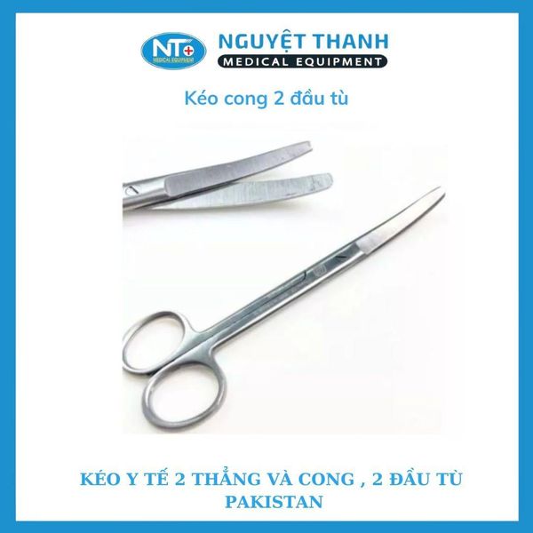 Kéo Y Tế Thẳng Và Cong, Hai Đầu Tù - PAKISTAN ( 14,16,18 cm )